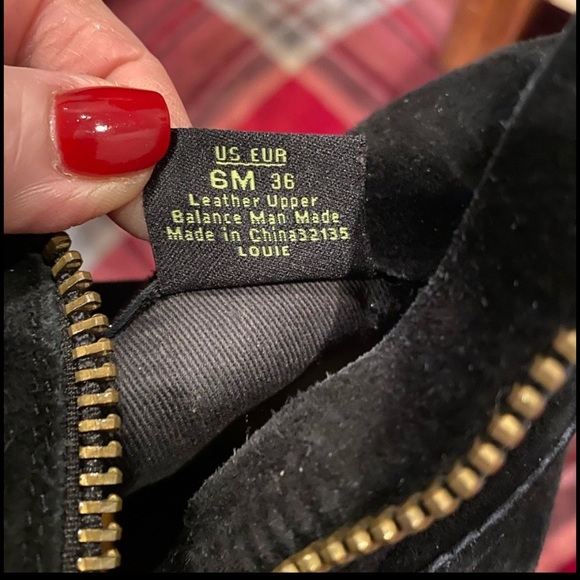 SAM EDELMAN Black Suede Ankle Boots with Fringe/size 6 - Picture 4 of 8